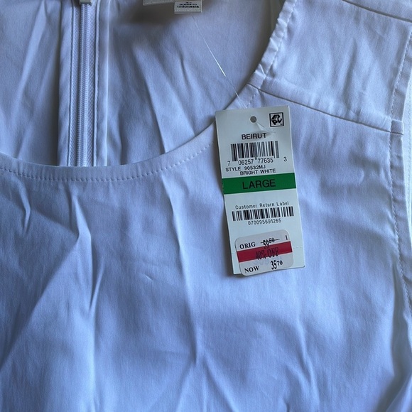 (NWT) Maison Jules — White Peplum Style Top with front bow (large) - Picture 7 of 8